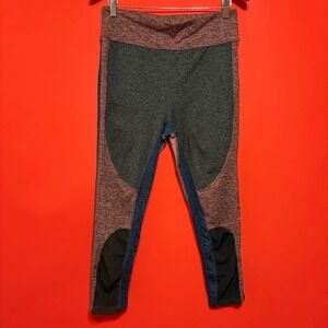 FP Movement Womens Activewear Leggings Size L Gray‎ Pink Blue Workout Cropped